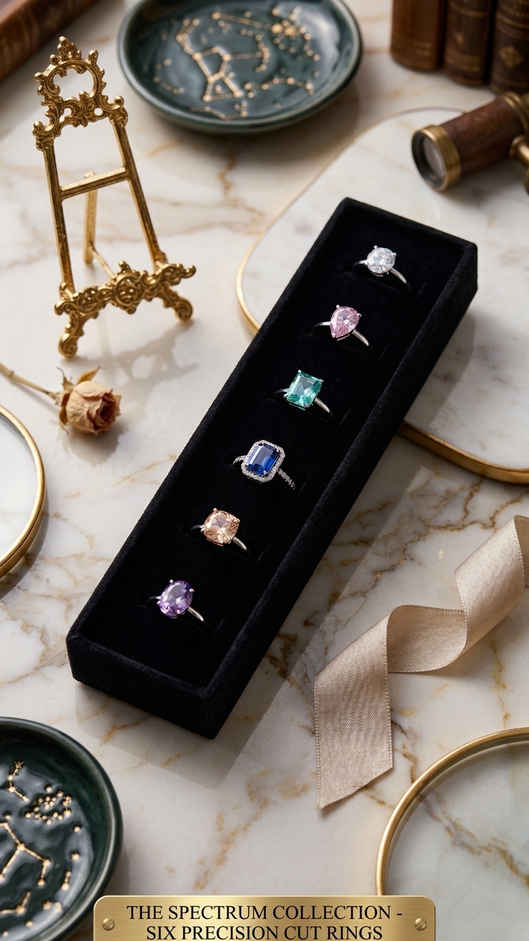 Aesthetic 6 pcs proposal ring set pack for girls in Pakistan